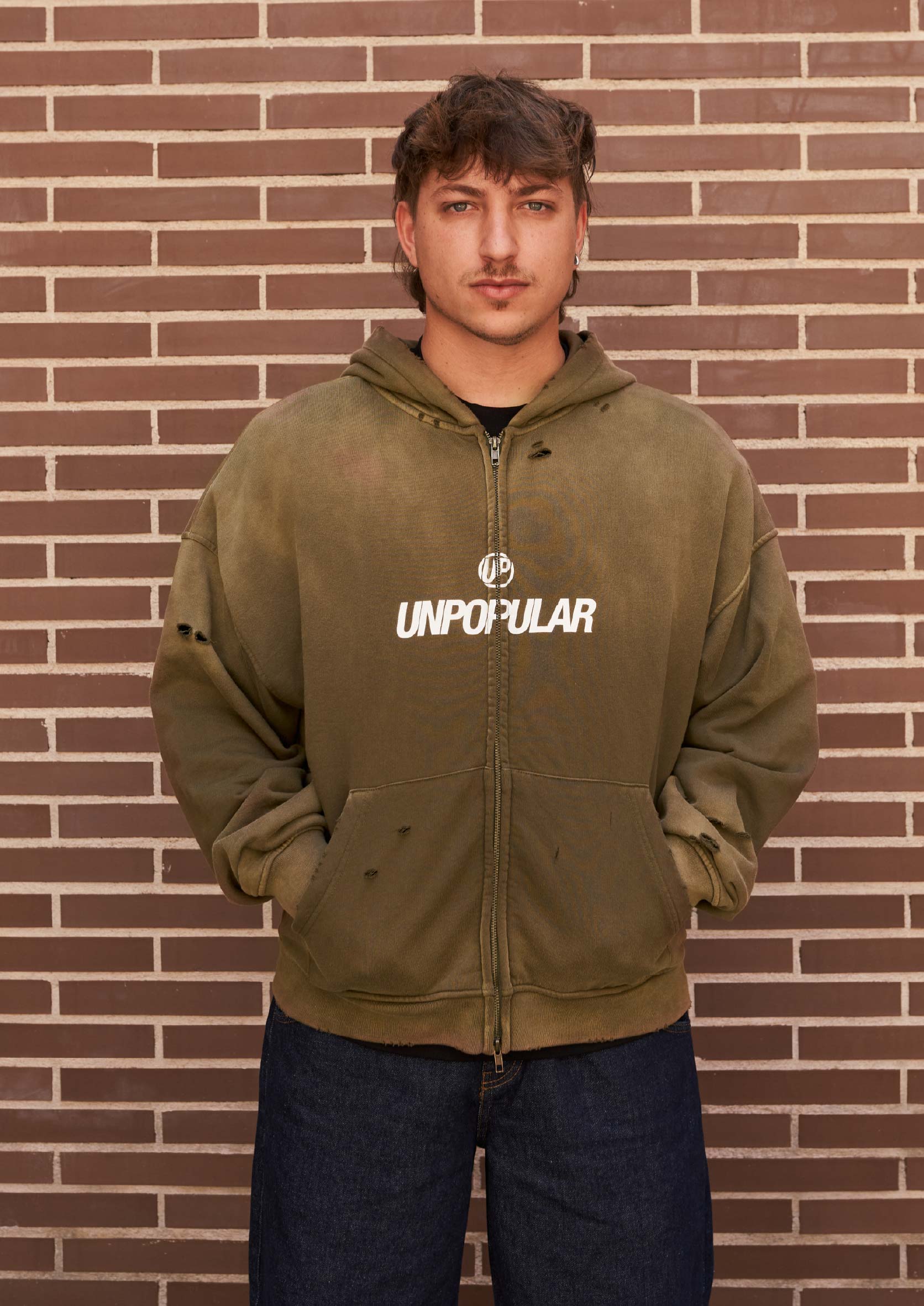 "Family" Unisex Washed Zip-Up Hoodie