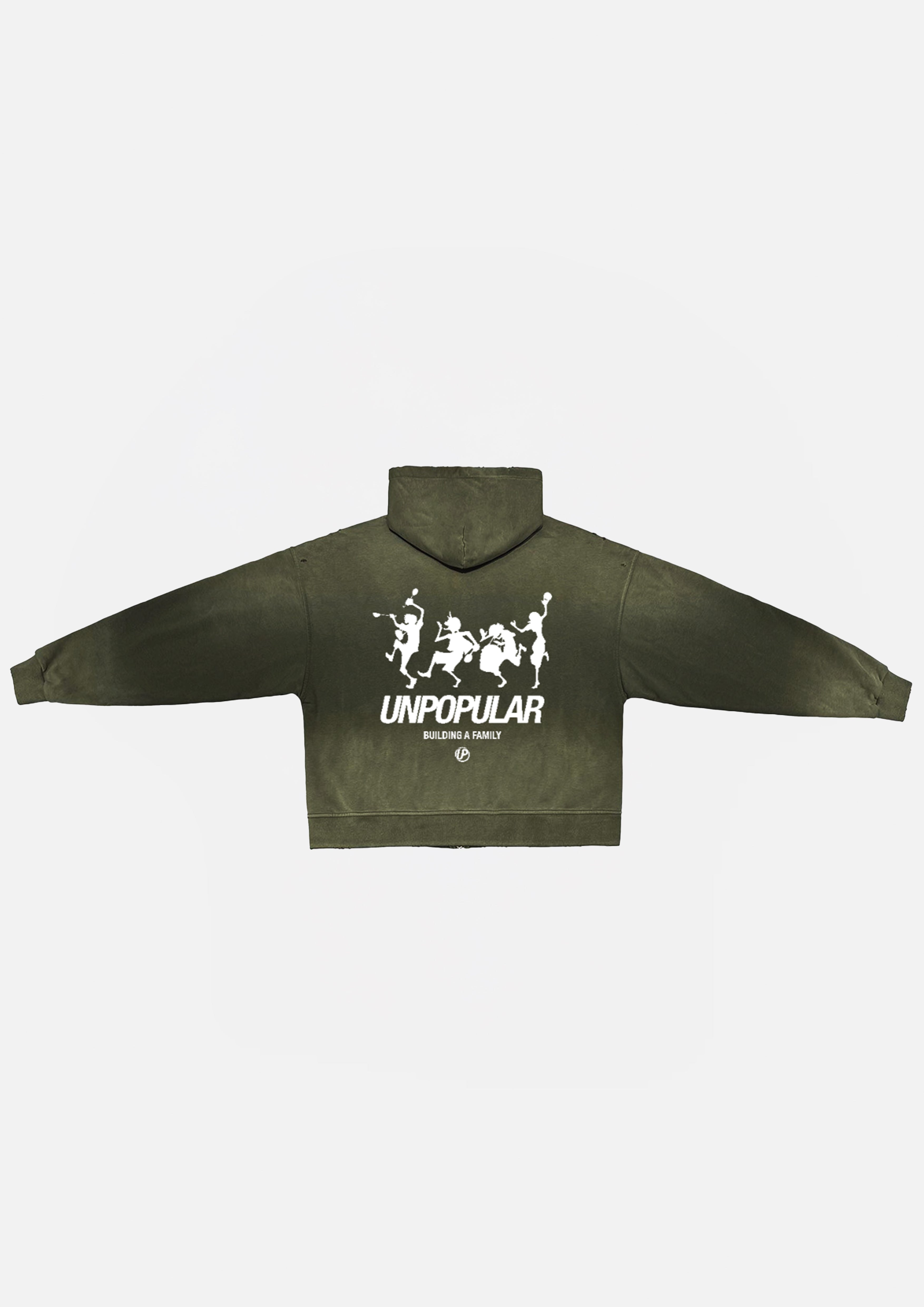 "Family" Unisex Washed Zip-Up Hoodie