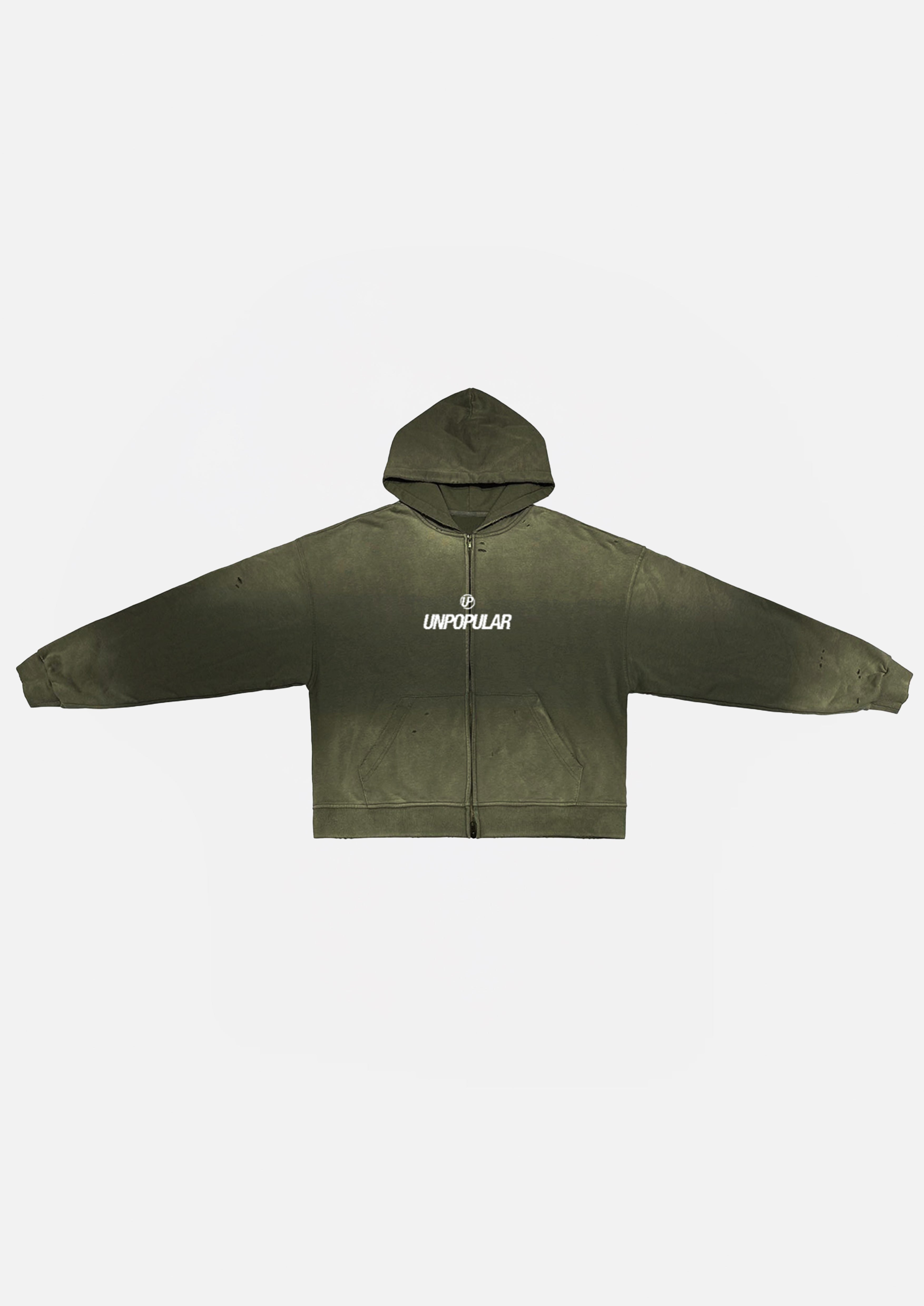 "Family" Unisex Washed Zip-Up Hoodie