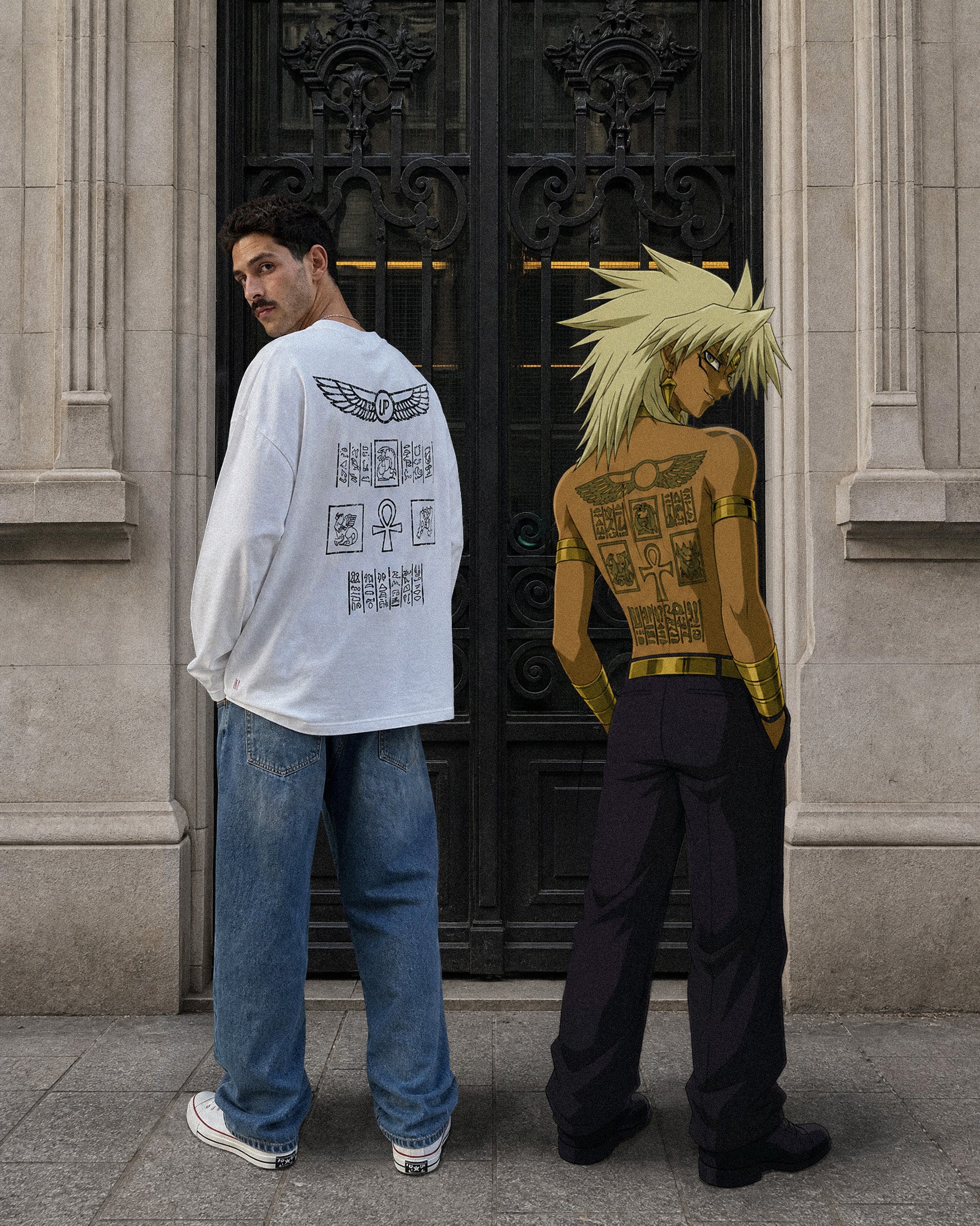 "Egyptian Gods" Cropped Long-Sleeve