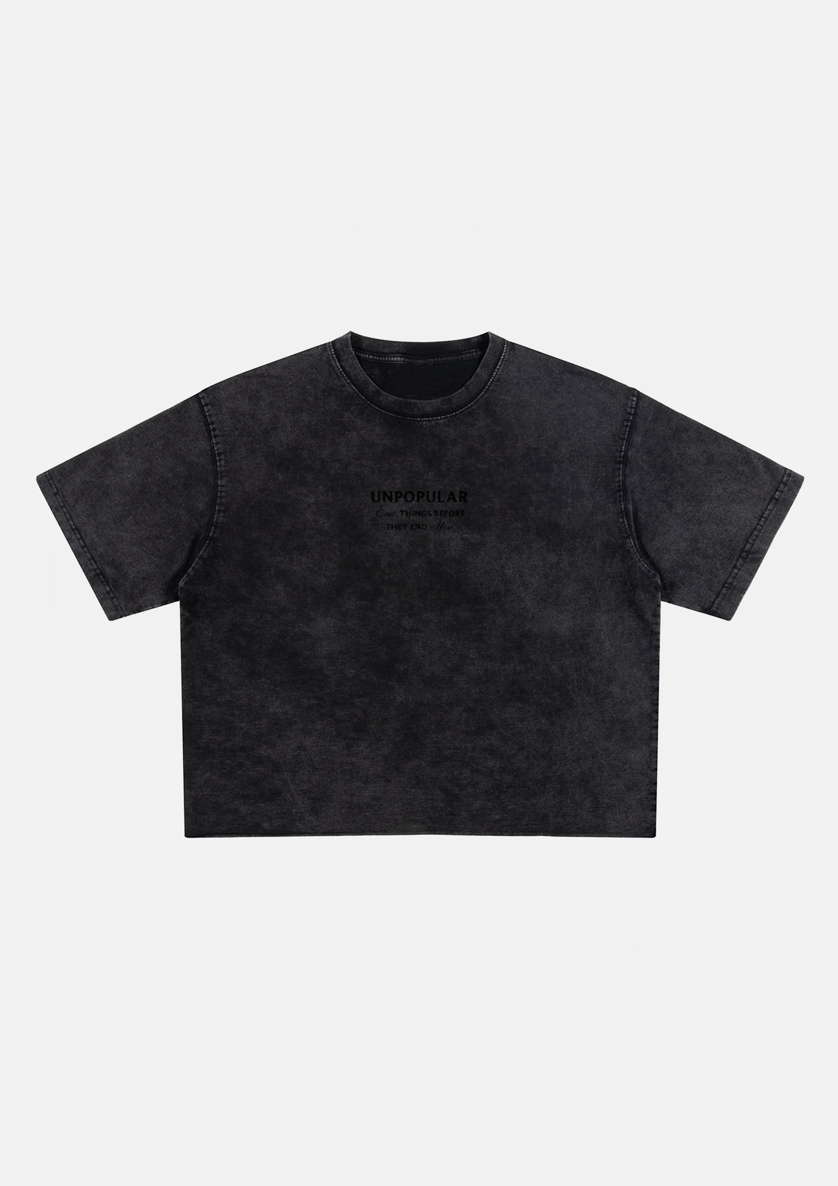 "End" Cropped Snow Washed Tee