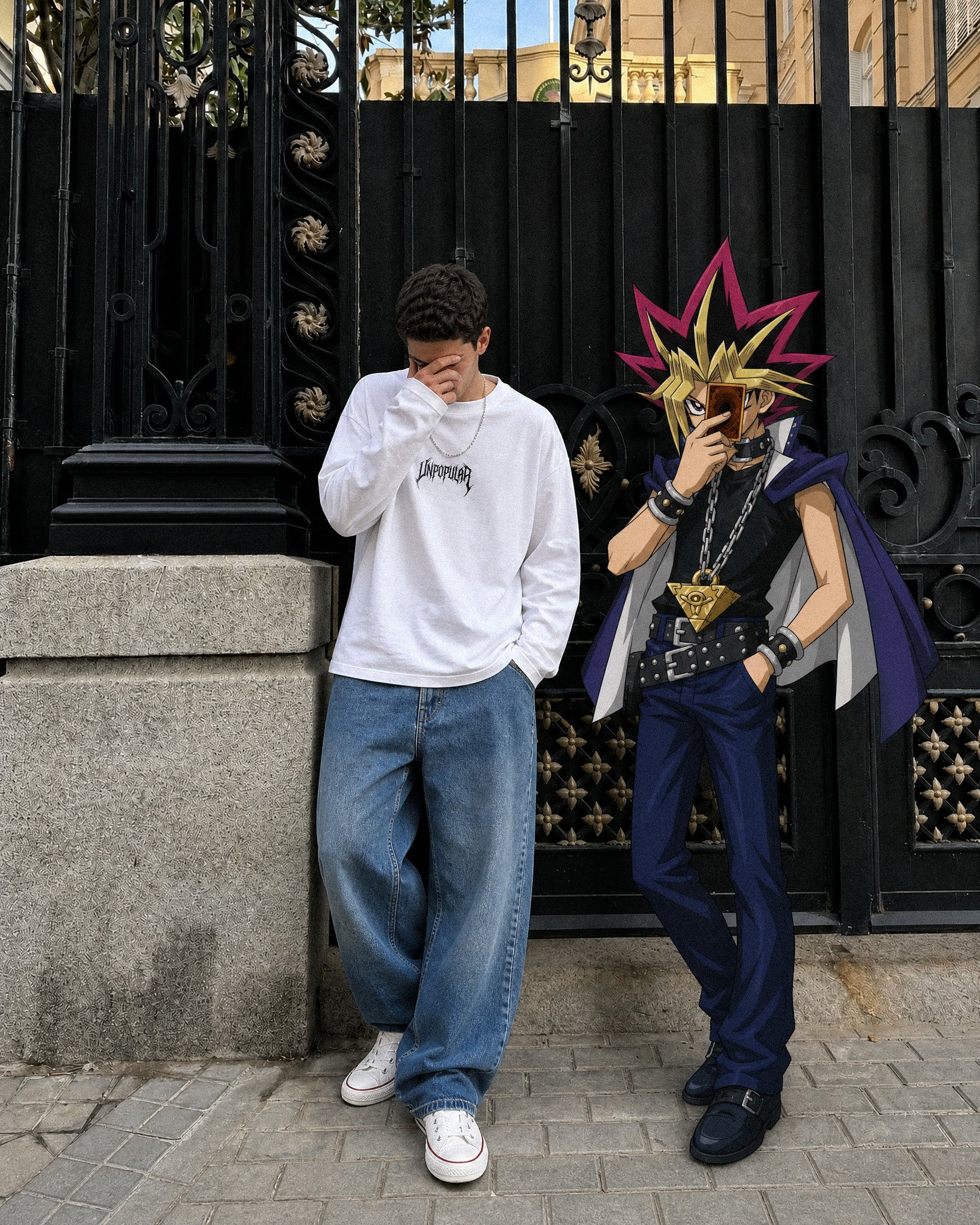 "Egyptian Gods" Cropped Long-Sleeve
